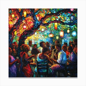 Night At The Bar Canvas Print