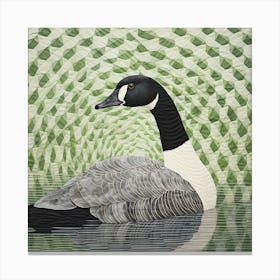 Ohara Koson Inspired Bird Painting Canada Goose 2 Square Canvas Print