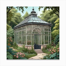 Into The Garden Ai Art Wall Art Design Illustration (2) Canvas Print