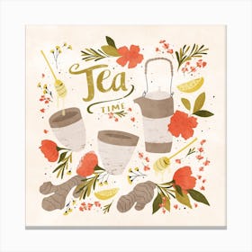 Ginger Lavender Tea Square Canvas Print