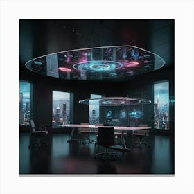 Futuristic Conference Room 2 Canvas Print