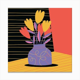 Tulips Mid Century Canvas Print