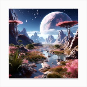 Alien Landscape art print Canvas Print