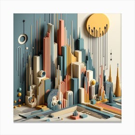 3d Cityscape Canvas Print