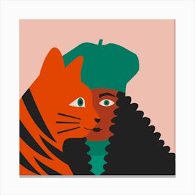 Cat Magic Square Canvas Print
