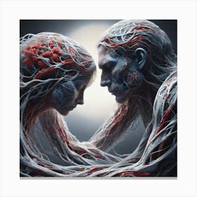 Man And Woman Hugging Canvas Print