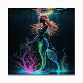 Mermaid In Water Canvas Print