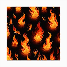 Seamless Pattern Of Fire Canvas Print