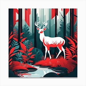 Deer In The Forest 2 Canvas Print