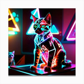 Neon Cat 1 Canvas Print