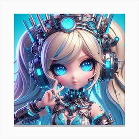 Anime Girl With Blue Eyes Canvas Print