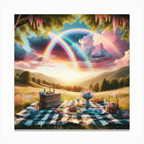 Picnic With Rainbows Canvas Print