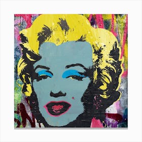 Reimagined Marilyn Monroe Graffiti Square Canvas Print
