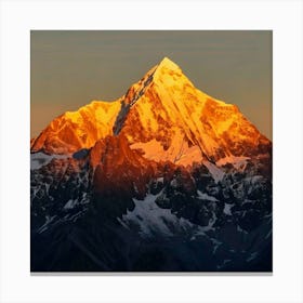 Firefly Alpine Glow Peaks Mountain Peaks Bathed In The Warm, Golden Light Of Sunrise Or Sunset Canvas Print