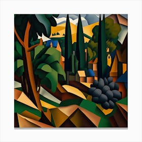 Abstract Landscape With Trees 1 Canvas Print