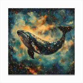 Whale In Space Art 1 Canvas Print