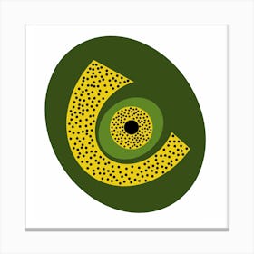 Yellow and Green Circles Canvas Print
