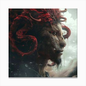 Lion With Red Hair Canvas Print