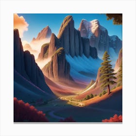 Landscape In The Mountains Canvas Print