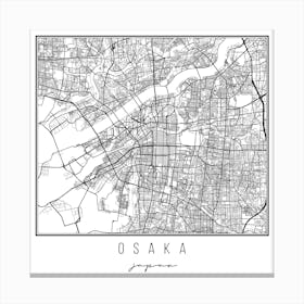 Osaka Japan Street Map Canvas Print