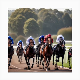 Jockeys Racing In A Race 3 Canvas Print