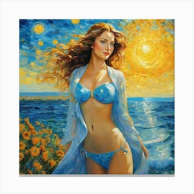 Girl In Bikini gj Canvas Print