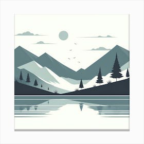 Landscape With Trees And Lake Canvas Print