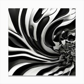 Abstract Black And White Swirl Canvas Print