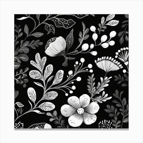 Monochrome Botanica Canvas Print