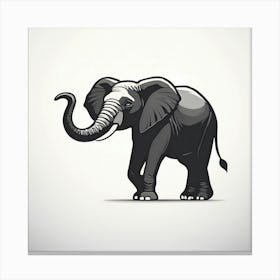 Elephant On A White Background Canvas Print