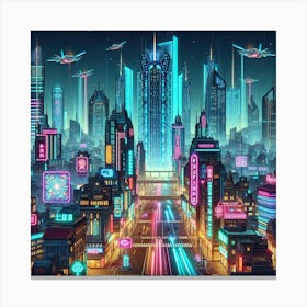 Futuristic City 3 Canvas Print