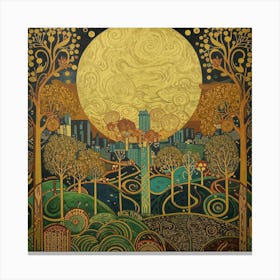 Moon In The City Canvas Print