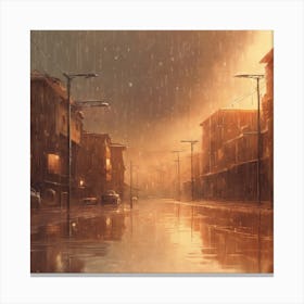 Rainy City Canvas Print