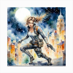 Girl With Guns Canvas Print