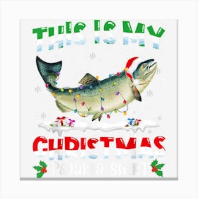 This Is My Christmas Pajama Shirt Cute Salmon Animals Canvas Print