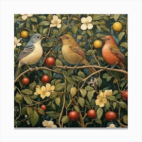 Birds In The Apple Tree Art 1 Canvas Print