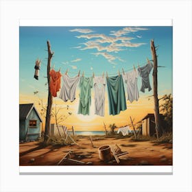Clothesline. Laundry Day 1 Canvas Print
