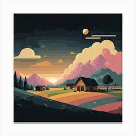 A simple and vibrant little land 9 Canvas Print