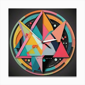 Triangle Geometric Clock Booble Marble Clock Frida Kahlo Clock Prismfold Clock Karma That Goes Around, Comes Around Circle Quote Clock Lucky Cat Clock (62) Canvas Print