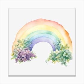 Rainbow With Succulents Canvas Print