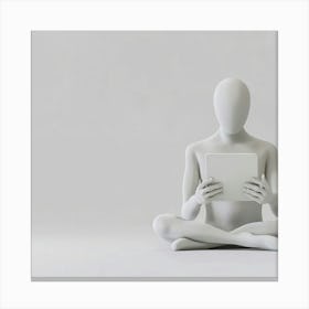 Man Sitting In Yoga Pose Canvas Print