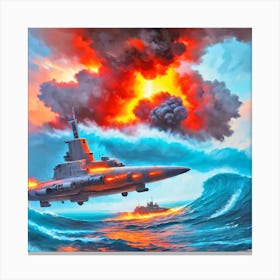Submarine Battle 1 Canvas Print