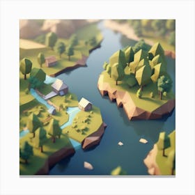 Low Poly Landscape 11 Canvas Print