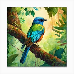 Bird In The Jungle Canvas Print