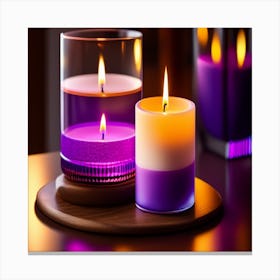 Candles On A Table Canvas Print