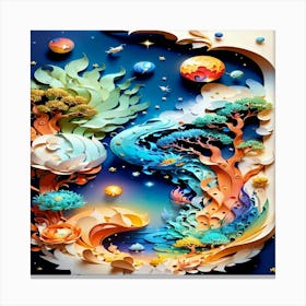 3d Paper Art Canvas Print