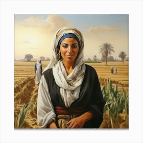 Woman In A Field Canvas Print