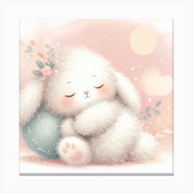 Cute Bunny Sleeping Canvas Print
