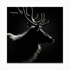 Elk Head Silhouette 2 Canvas Print