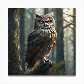 Owl In The Forest 109 Canvas Print
